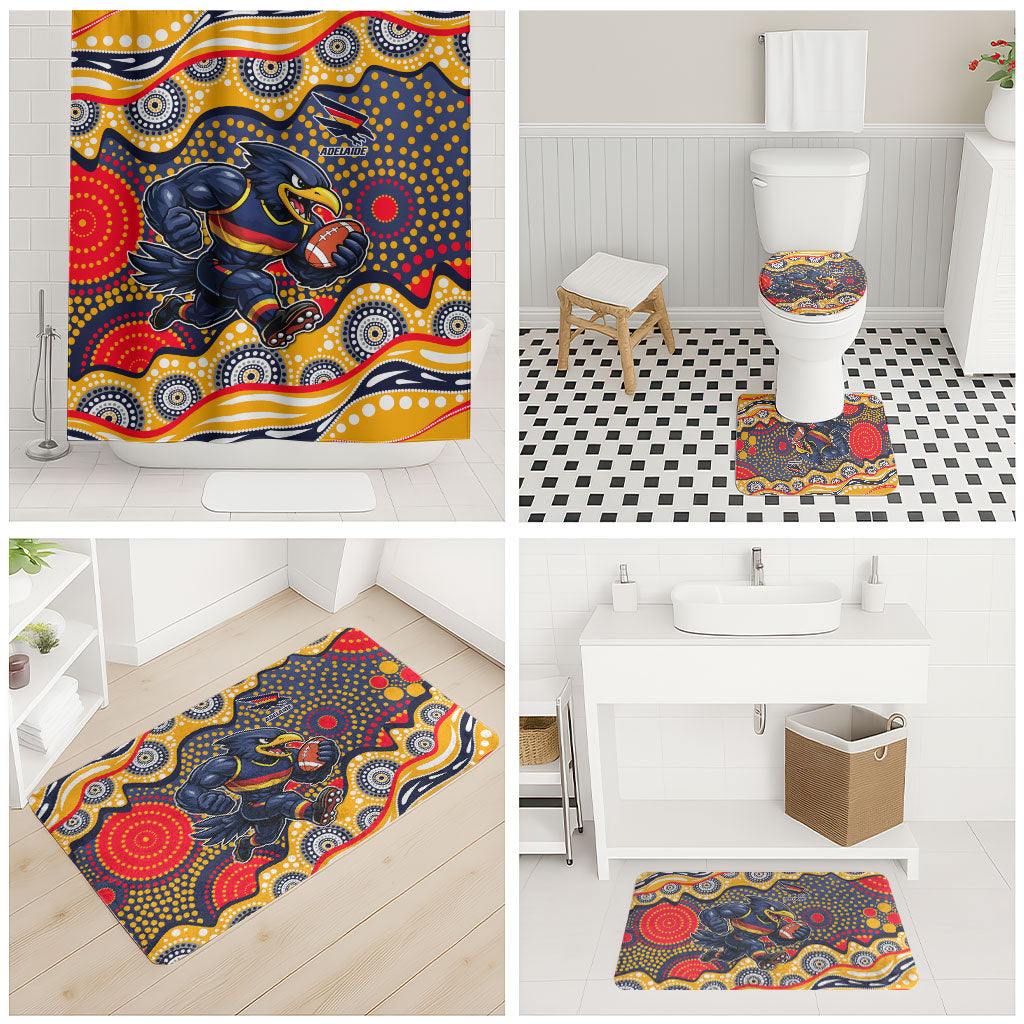 Adelaide Crows Bathroom Set Aboriginal Dot Pattern - Football Mascot Heritage Pride