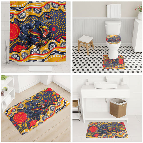 Adelaide Crows Bathroom Set Aboriginal Dot Pattern - Football Mascot Heritage Pride