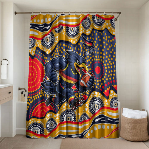 Adelaide Crows Bathroom Set Aboriginal Dot Pattern - Football Mascot Heritage Pride