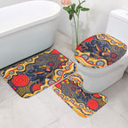 Adelaide Crows Bathroom Set Aboriginal Dot Pattern - Football Mascot Heritage Pride