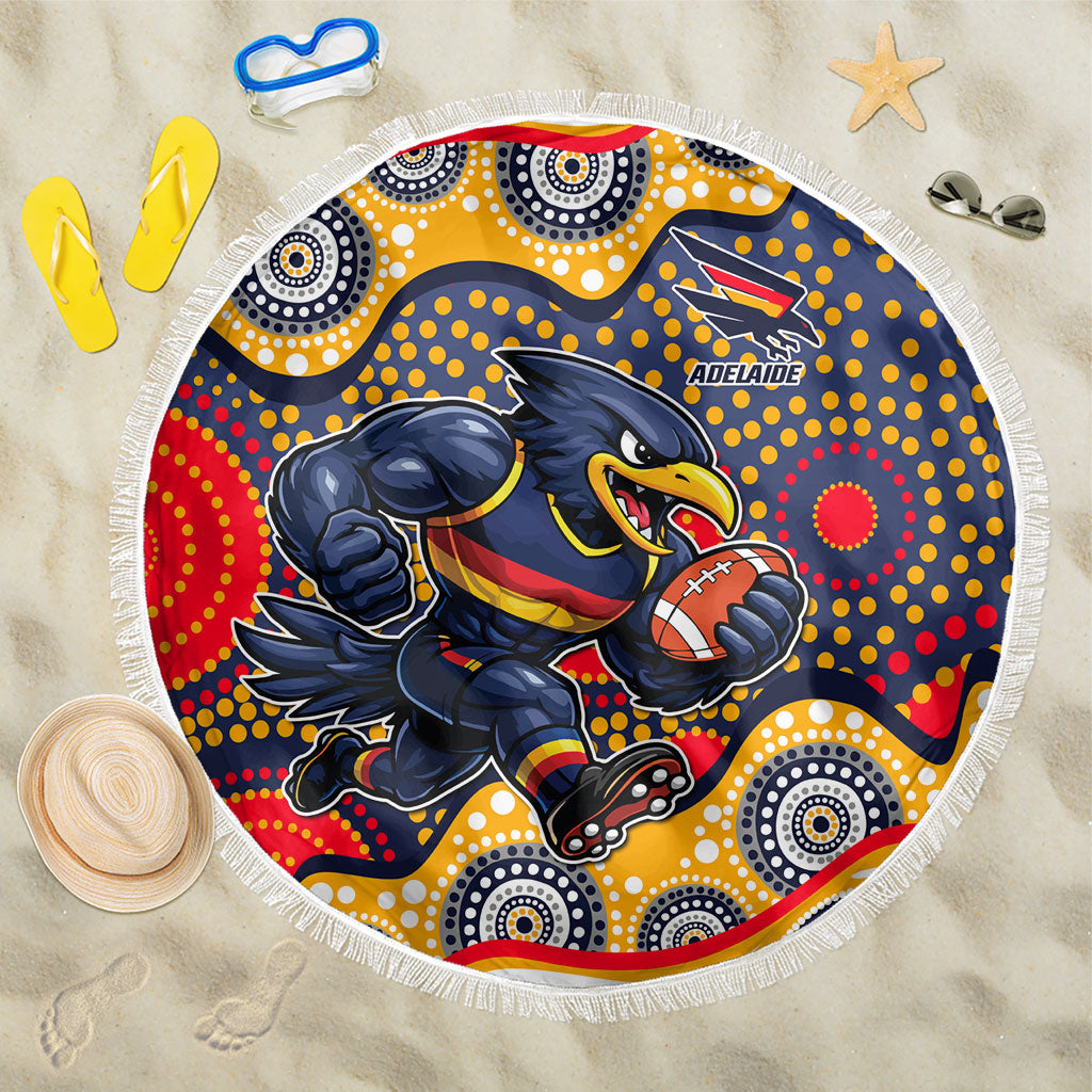 Adelaide Crows Beach Blanket Aboriginal Dot Pattern - Football Mascot Heritage Pride