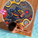 Adelaide Crows Beach Blanket Aboriginal Dot Pattern - Football Mascot Heritage Pride