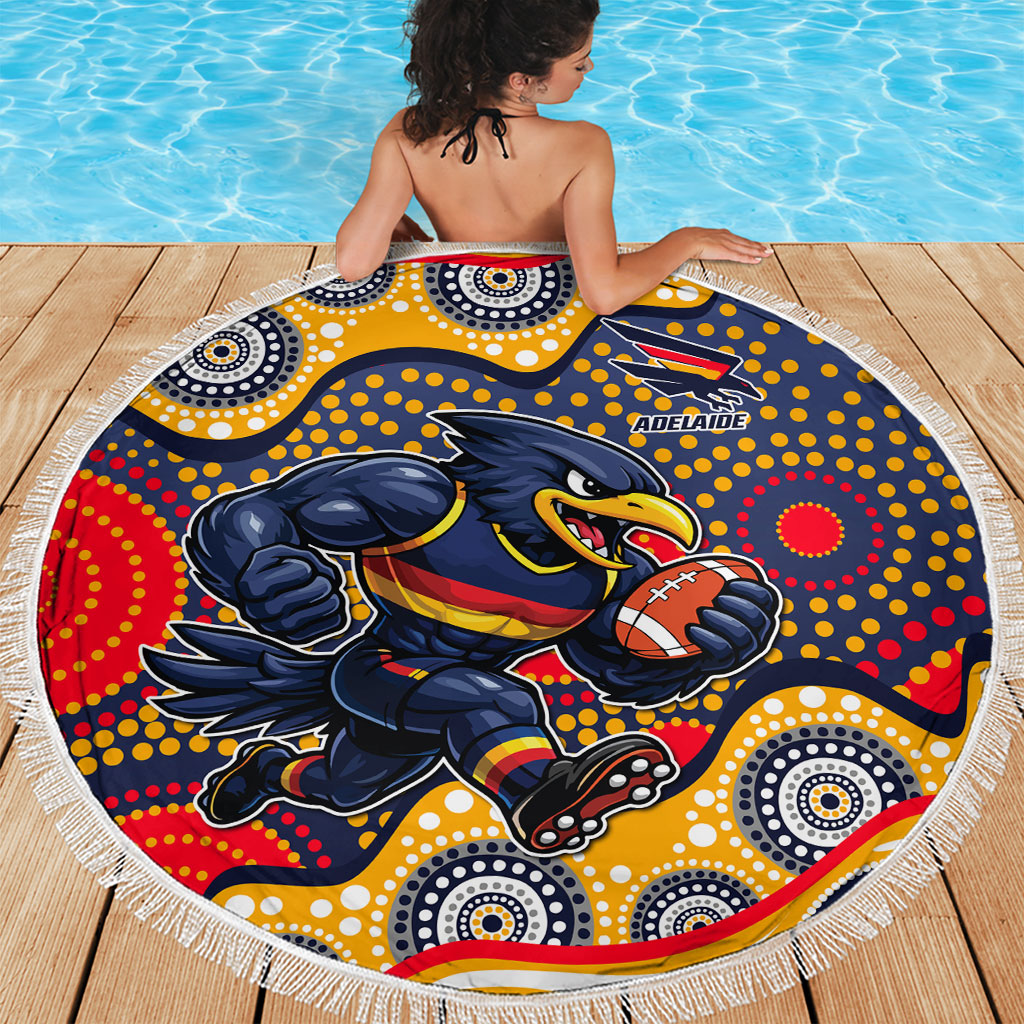 Adelaide Crows Beach Blanket Aboriginal Dot Pattern - Football Mascot Heritage Pride