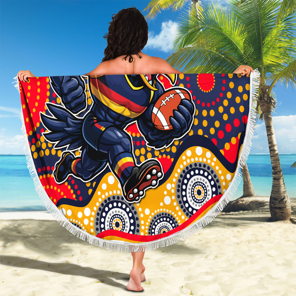 Adelaide Crows Beach Blanket Aboriginal Dot Pattern - Football Mascot Heritage Pride
