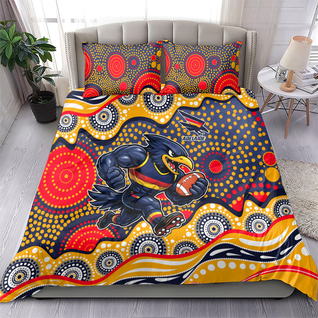 Adelaide Crows Bedding Set Aboriginal Dot Pattern - Football Mascot Heritage Pride