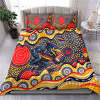 Adelaide Crows Bedding Set Aboriginal Dot Pattern - Football Mascot Heritage Pride