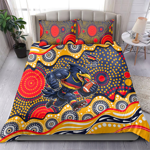 Adelaide Crows Bedding Set Aboriginal Dot Pattern - Football Mascot Heritage Pride