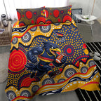 Adelaide Crows Bedding Set Aboriginal Dot Pattern - Football Mascot Heritage Pride