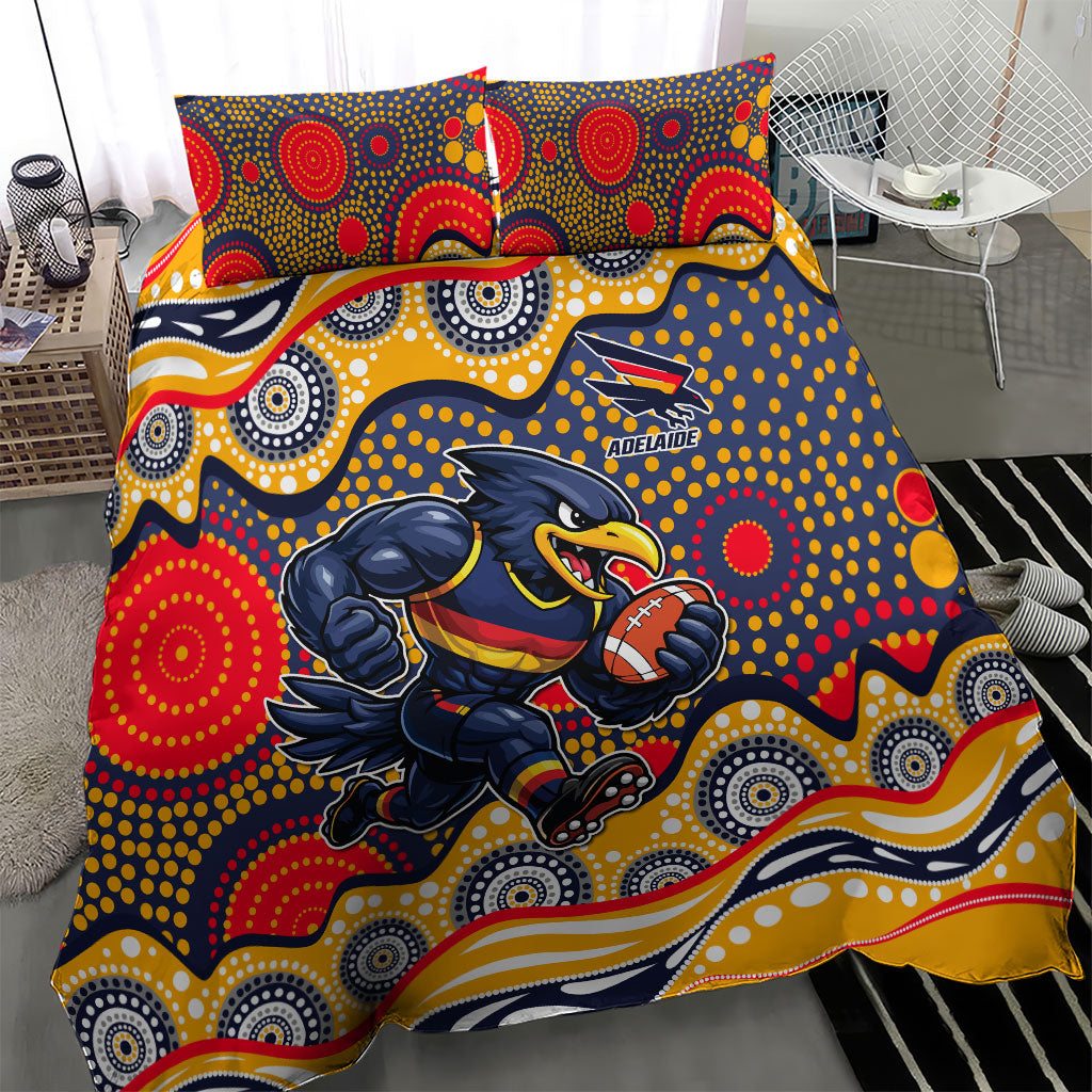 Adelaide Crows Bedding Set Aboriginal Dot Pattern - Football Mascot Heritage Pride