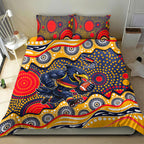 Adelaide Crows Bedding Set Aboriginal Dot Pattern - Football Mascot Heritage Pride
