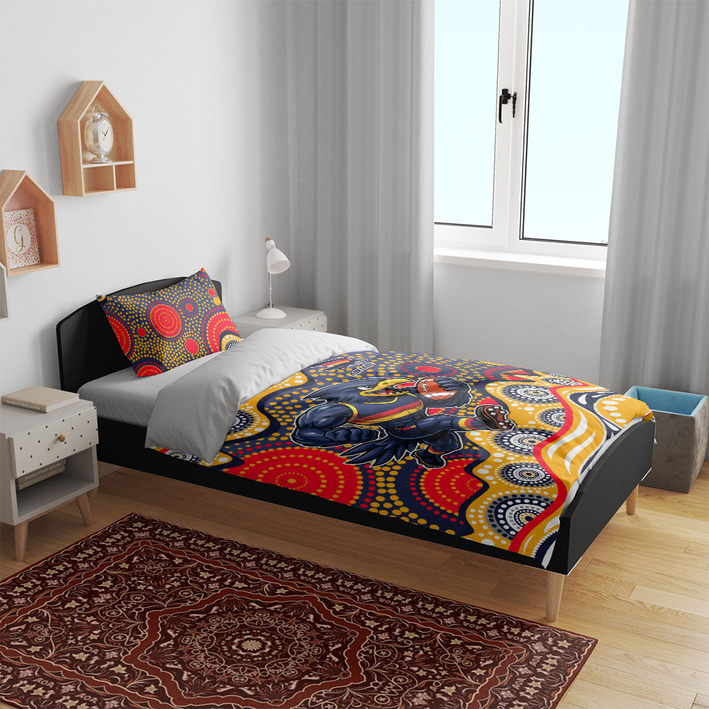 Adelaide Crows Bedding Set Aboriginal Dot Pattern - Football Mascot Heritage Pride