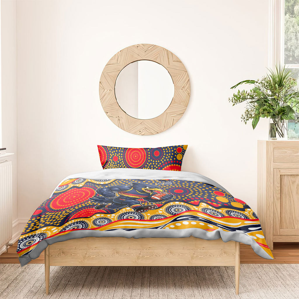 Adelaide Crows Bedding Set Aboriginal Dot Pattern - Football Mascot Heritage Pride
