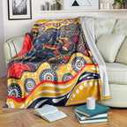 Adelaide Crows Blanket Aboriginal Dot Pattern - Football Mascot Heritage Pride