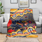 Adelaide Crows Blanket Aboriginal Dot Pattern - Football Mascot Heritage Pride