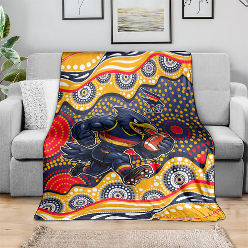 Adelaide Crows Blanket Aboriginal Dot Pattern - Football Mascot Heritage Pride