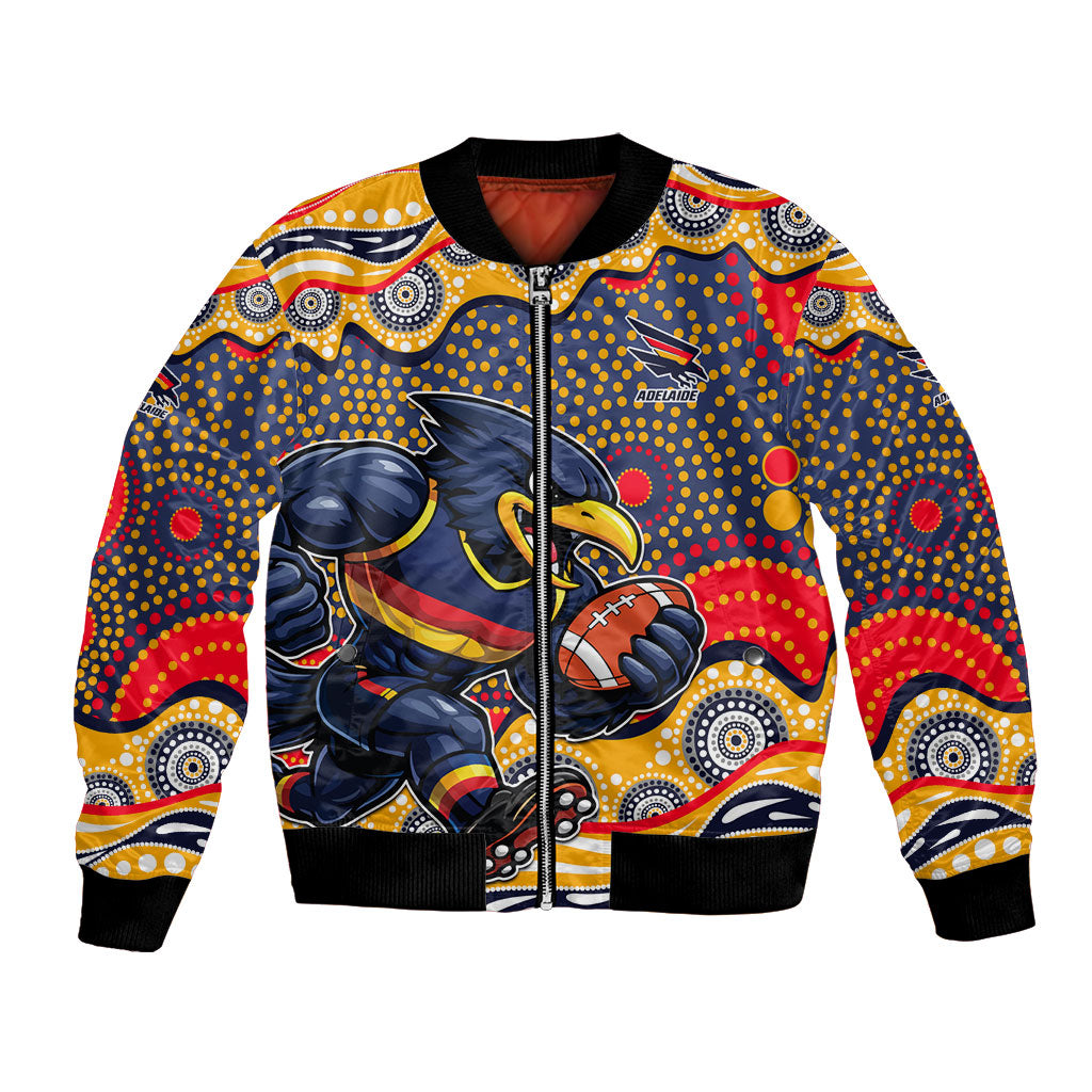 Adelaide Crows Bomber Jacket Aboriginal Dot Pattern - Football Mascot Heritage Pride