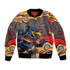 Adelaide Crows Bomber Jacket Aboriginal Dot Pattern - Football Mascot Heritage Pride