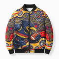 Adelaide Crows Bomber Puffer Jacket Aboriginal Dot Pattern - Football Mascot Heritage Pride