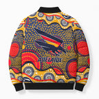 Adelaide Crows Bomber Puffer Jacket Aboriginal Dot Pattern - Football Mascot Heritage Pride