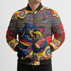 Adelaide Crows Bomber Puffer Jacket Aboriginal Dot Pattern - Football Mascot Heritage Pride