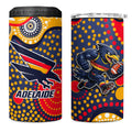 Adelaide Crows 4 in 1 Can Cooler Tumbler Aboriginal Dot Pattern - Football Mascot Heritage Pride