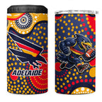 Adelaide Crows 4 in 1 Can Cooler Tumbler Aboriginal Dot Pattern - Football Mascot Heritage Pride
