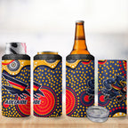 Adelaide Crows 4 in 1 Can Cooler Tumbler Aboriginal Dot Pattern - Football Mascot Heritage Pride