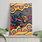 Adelaide Crows Canvas Wall Art Aboriginal Dot Pattern - Football Mascot Heritage Pride