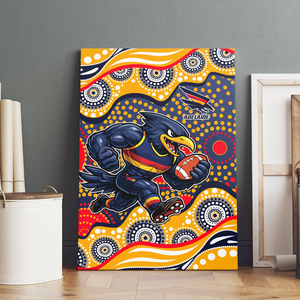 Adelaide Crows Canvas Wall Art Aboriginal Dot Pattern - Football Mascot Heritage Pride