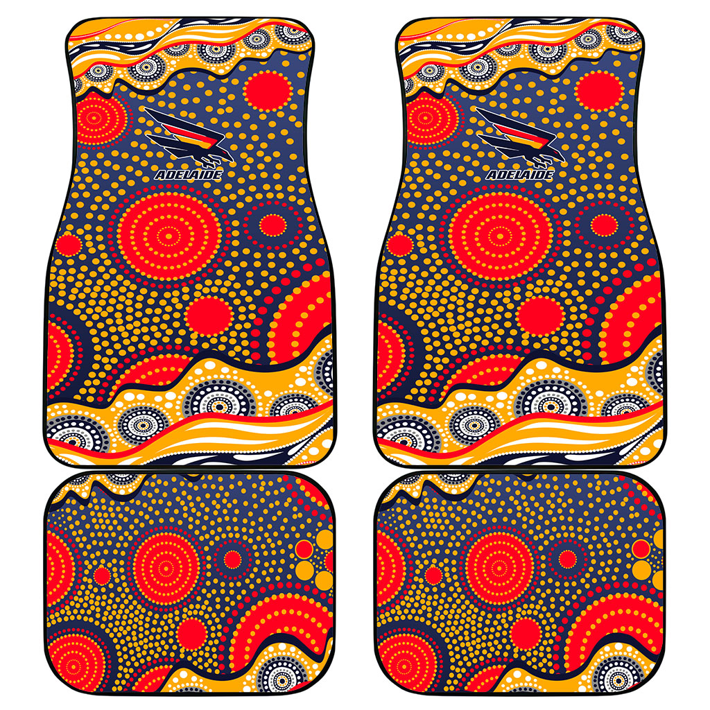 Adelaide Crows Car Mats Aboriginal Dot Pattern - Football Mascot Heritage Pride