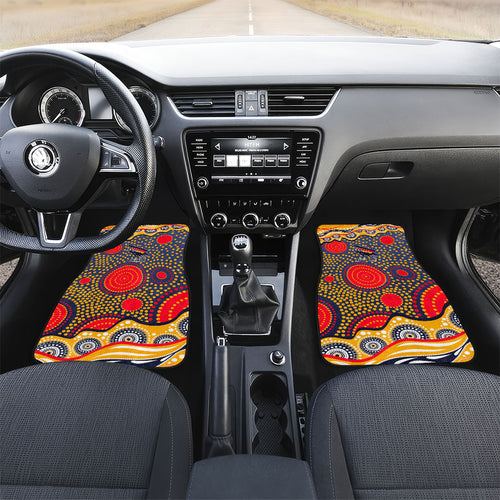 Adelaide Crows Car Mats Aboriginal Dot Pattern - Football Mascot Heritage Pride