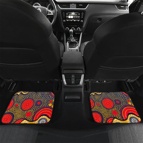 Adelaide Crows Car Mats Aboriginal Dot Pattern - Football Mascot Heritage Pride