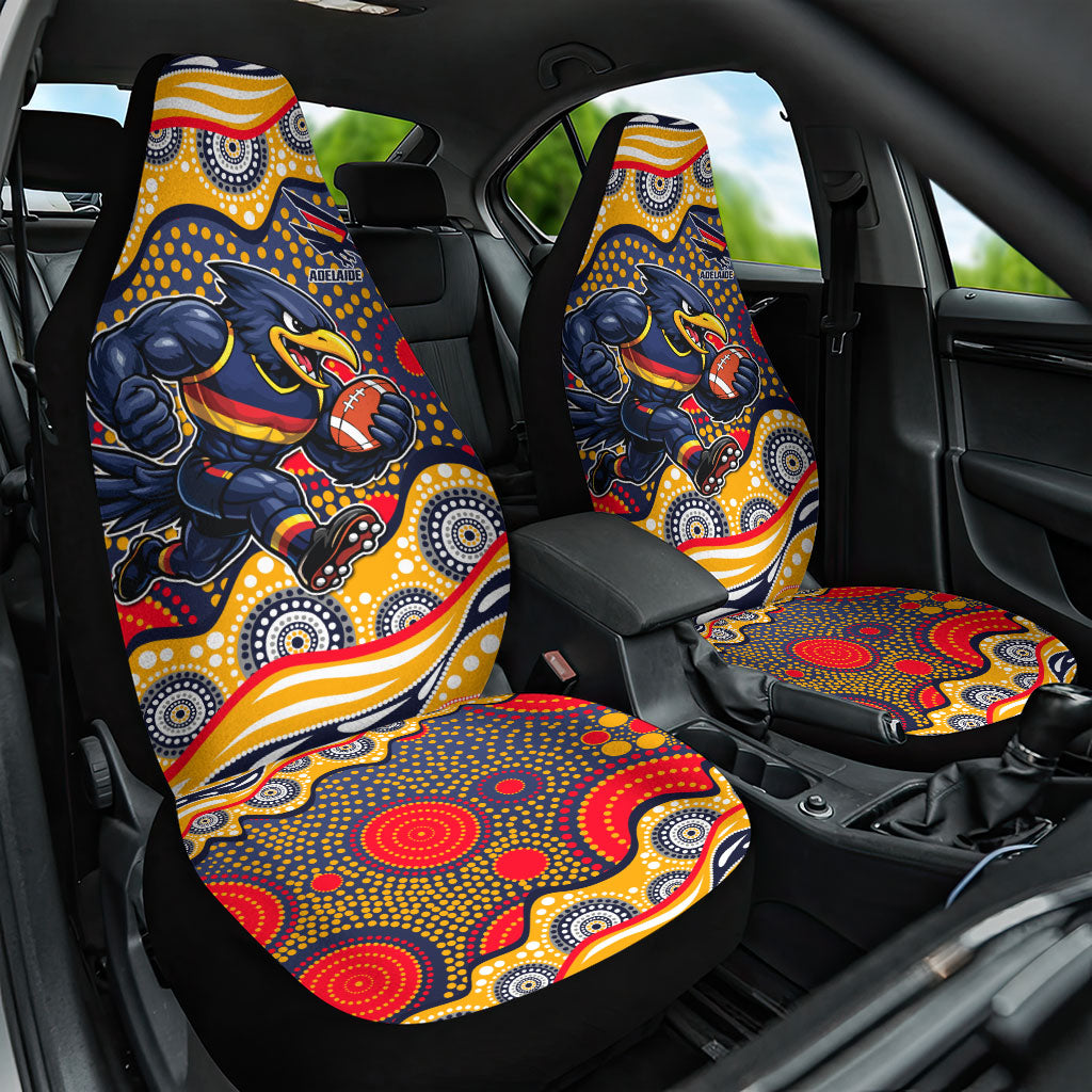 Adelaide Crows Car Seat Cover Aboriginal Dot Pattern - Football Mascot Heritage Pride