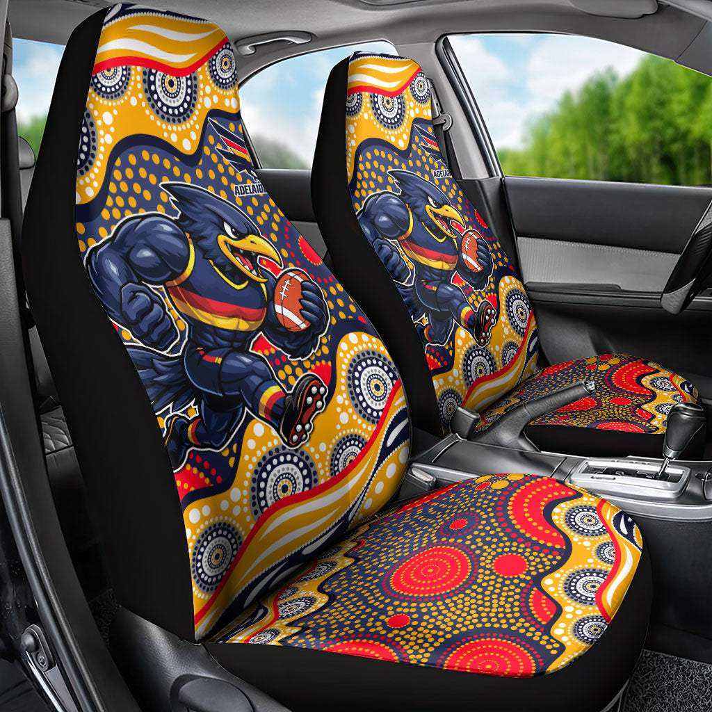 Adelaide Crows Car Seat Cover Aboriginal Dot Pattern - Football Mascot Heritage Pride