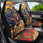 Adelaide Crows Car Seat Cover Aboriginal Dot Pattern - Football Mascot Heritage Pride