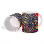 Adelaide Crows Ceramic Mug Aboriginal Dot Pattern - Football Mascot Heritage Pride