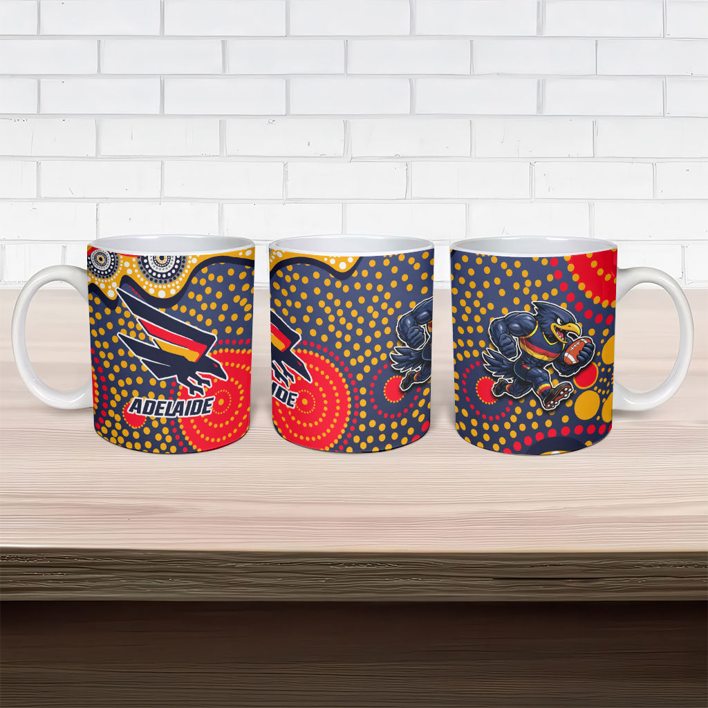 Adelaide Crows Ceramic Mug Aboriginal Dot Pattern - Football Mascot Heritage Pride