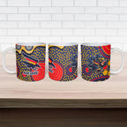 Adelaide Crows Ceramic Mug Aboriginal Dot Pattern - Football Mascot Heritage Pride