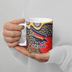 Adelaide Crows Ceramic Mug Aboriginal Dot Pattern - Football Mascot Heritage Pride