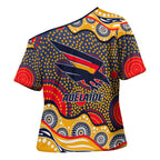 Adelaide Crows Cross Shoulder Shirt Aboriginal Dot Pattern - Football Mascot Heritage Pride