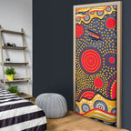 Adelaide Crows Door Cover Aboriginal Dot Pattern - Football Mascot Heritage Pride