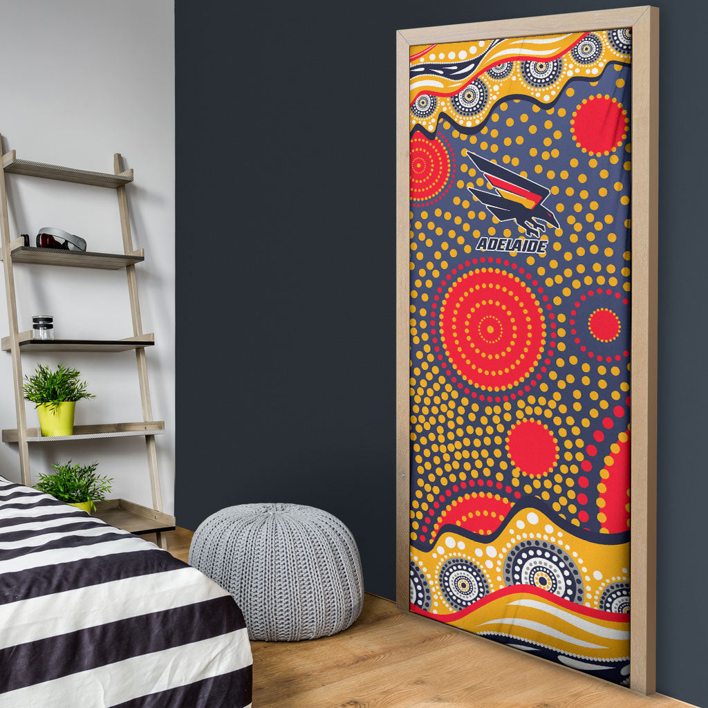 Adelaide Crows Door Cover Aboriginal Dot Pattern - Football Mascot Heritage Pride