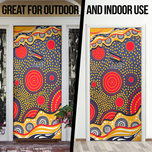 Adelaide Crows Door Cover Aboriginal Dot Pattern - Football Mascot Heritage Pride
