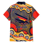Adelaide Crows Family Matching Off Shoulder Maxi Dress and Hawaiian Shirt Aboriginal Dot Pattern - Football Mascot Heritage Pride