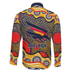 Adelaide Crows Family Matching Puletasi and Hawaiian Shirt Aboriginal Dot Pattern - Football Mascot Heritage Pride