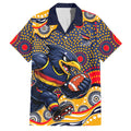 Adelaide Crows Family Matching Tank Maxi Dress and Hawaiian Shirt Aboriginal Dot Pattern - Football Mascot Heritage Pride