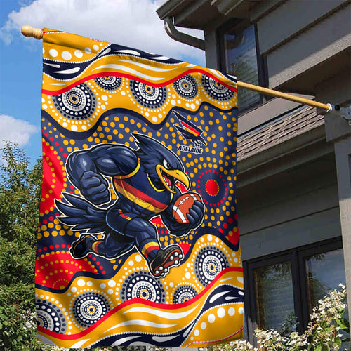 Adelaide Crows Garden Flag Aboriginal Dot Pattern - Football Mascot Heritage Pride
