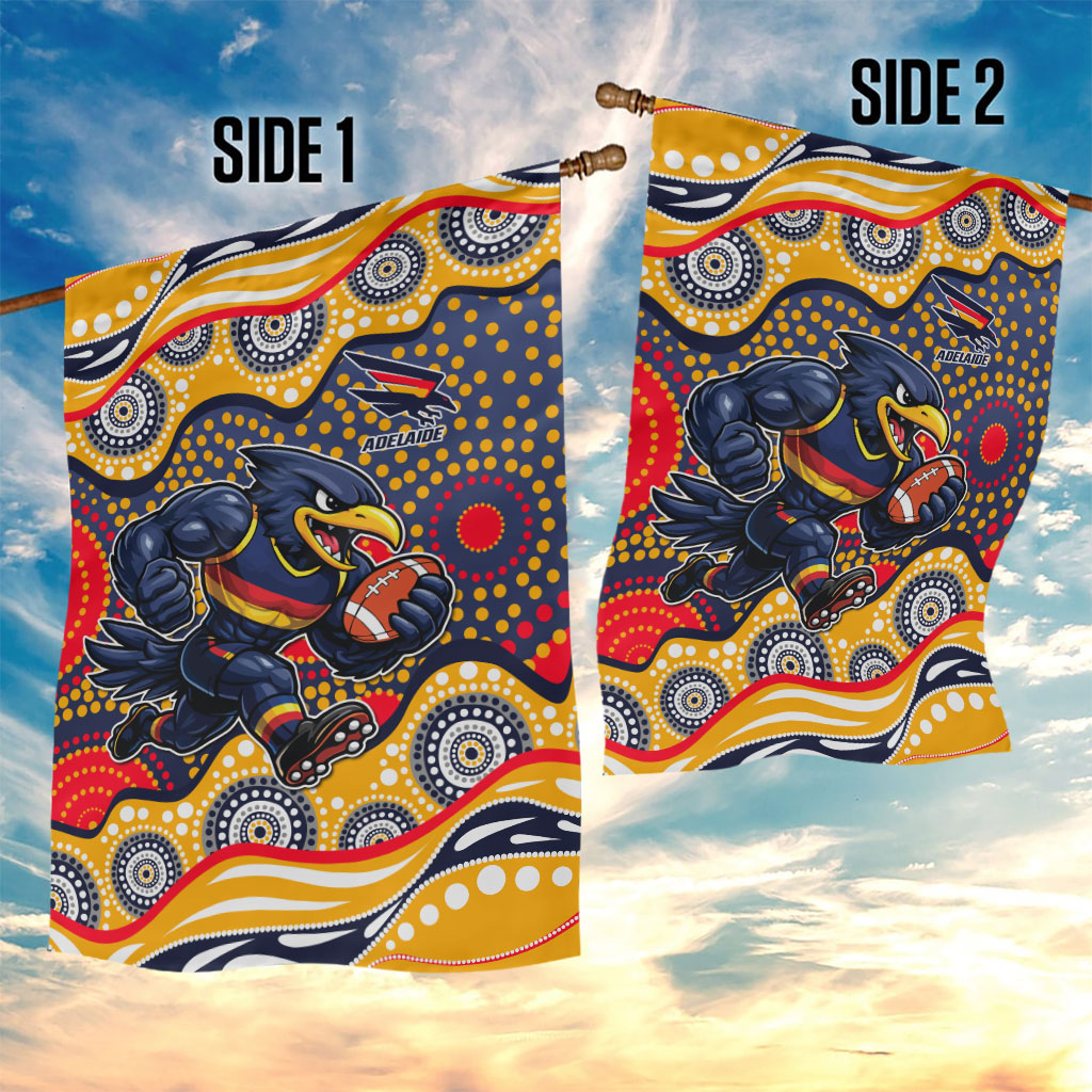 Adelaide Crows Garden Flag Aboriginal Dot Pattern - Football Mascot Heritage Pride