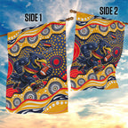 Adelaide Crows Garden Flag Aboriginal Dot Pattern - Football Mascot Heritage Pride