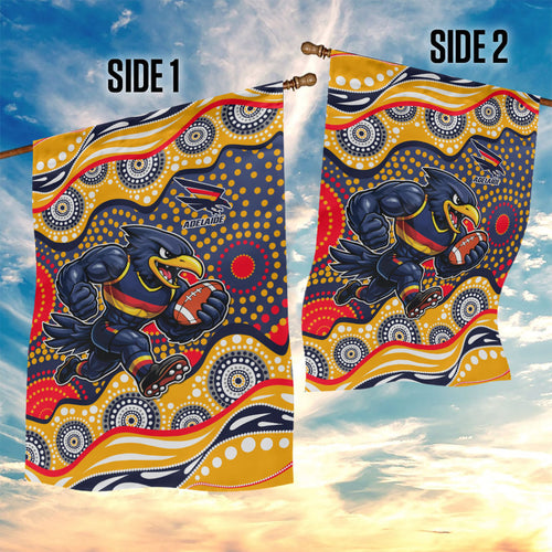 Adelaide Crows Garden Flag Aboriginal Dot Pattern - Football Mascot Heritage Pride